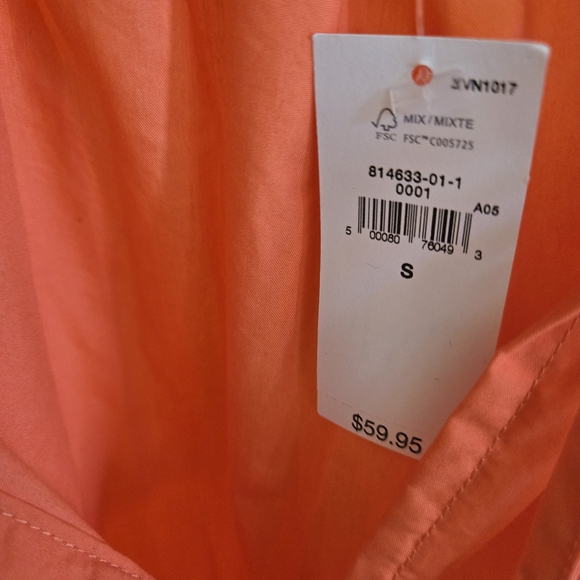 GAP Size S NWT vibrant Coral Summer Beach Dress or Cover-Up - Picture 3 of 11